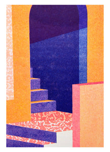 Stairway Shadows RISO Print