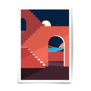 wall of stairs art print