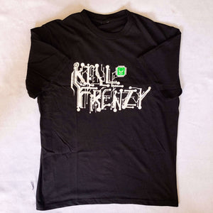 frenzy t-shirt | black + pin & sticker
