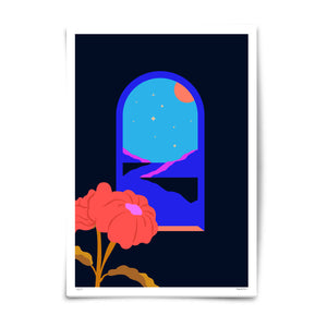 moon in bloom art print