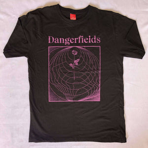 dangerfields rose t-shirt | purple or cream colour print