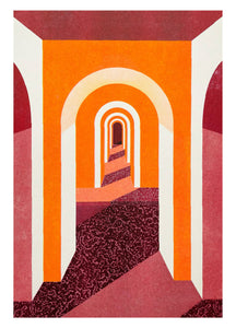 Hallway of Arches RISO Print