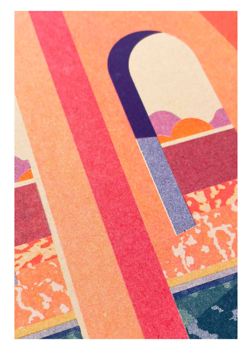 Afternoon Glow RISO Print