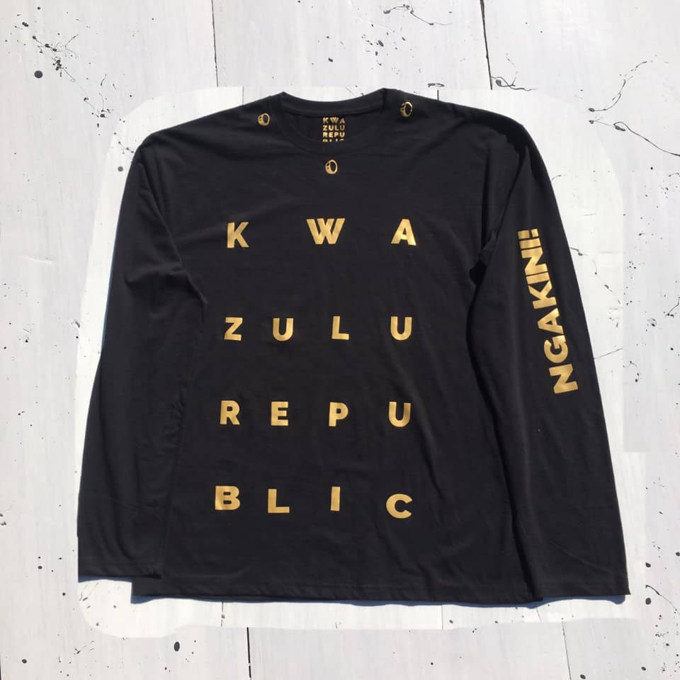 KwaZuluRepublic Classic Black & Gold Long Sleeve T-Shirt