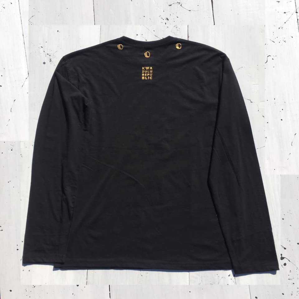 KwaZuluRepublic Classic Black & Gold Long Sleeve T-Shirt
